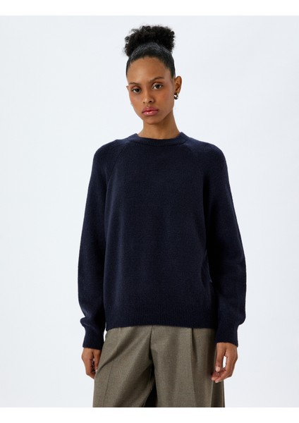 Yumuşak Dokulu Uzun Kollu Bisiklet Yaka Triko Kazak modelleri