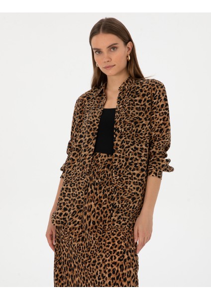 Kadın Camel Comfort Fit Uzun Kollu Gömlek 50313664-VR015 modelleri