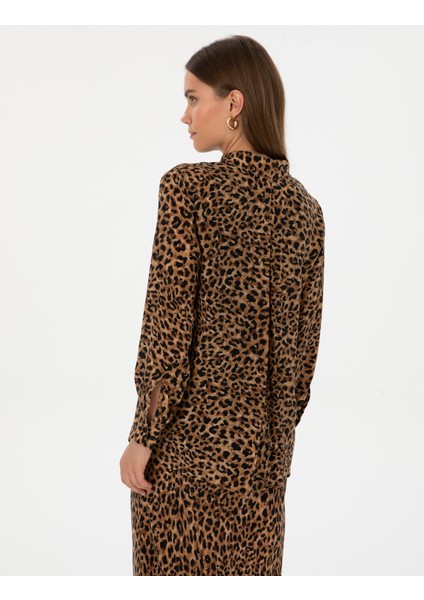 Kadın Camel Comfort Fit Uzun Kollu Gömlek 50313664-VR015 indirimleri