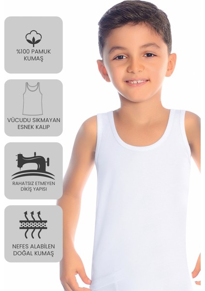 Premium 5’li Erkek Çocuk Atlet - Hediye Kutulu, %100 Pamuk, Ultra Yumuşak Kumaş, Rahat Kalıp, Etiketsiz ve Kaliteli Çocuk İç Giyim modelleri