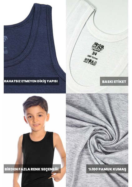 Premium 5’li Erkek Çocuk Atlet - Hediye Kutulu, %100 Pamuk, Ultra Yumuşak Kumaş, Rahat Kalıp, Etiketsiz ve Kaliteli Çocuk İç Giyim fırsatları