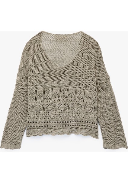 Uzun Kollu V Yaka Ajurlu Kazak fiyatları