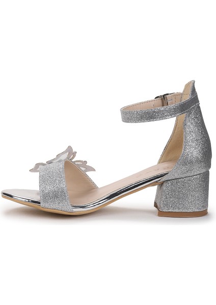 Zete Kum Simli Kız Çocuk 4 cm Topuklu Sandalet Abiye Ayakkabı fırsatları