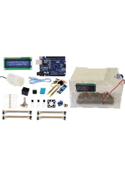Arduino Tabanlı Akıllı Sera Pleksi Montaj Proje Seti - Pleksi Stem Elektronik Öğrenme Kiti