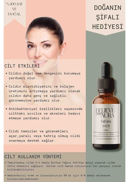 Bıttım (Menegiç) Yağı - %100 Saf ve Doğal Nemlendirici Dengeleyici Cilt ve Saç Bakım Yağı - 10 ml modelleri