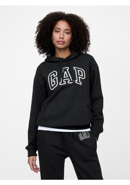 Kadın Siyah Gap Logo Fleece Sweatshirt