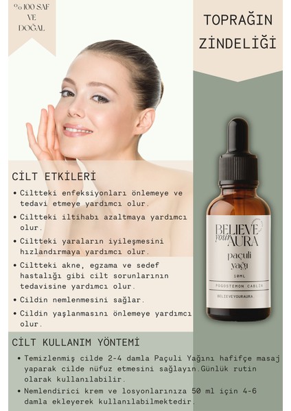 Paçuli Yağı - %100 Saf ve Doğal Cilt ve Saç Bakım Yağı - Patchouli Oil - 10 ml modelleri