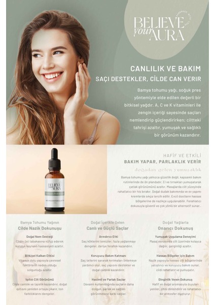 Bamya Tohumu Yağı - %100 Saf ve Doğal Nemlendirici ve Besleyici Cilt ve Saç Bakım Yağı - 10 ml modelleri