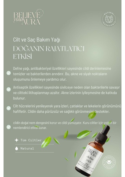 Defne Yağı - %100 Saf ve Doğal Cilt ve Saç Bakım Yağı - Laurel Oil - 10 ml fiyatları