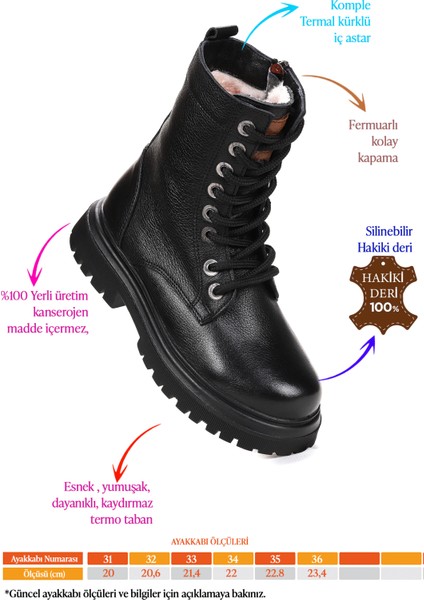 Tife %100 Deri Fermuarlı Kız Çocuk Bot Ayakkabı fiyatları