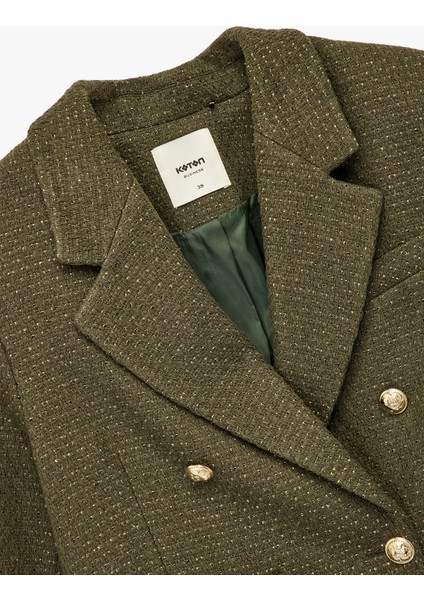 Uzun Kollu Kruvaze Tüvit Crop Blazer Ceket modelleri