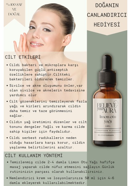 Limon Otu Yağı - %100 Saf ve Doğal Cilt ve Saç Bakım Yağı - Lemongrass Oil - 10 ml modelleri