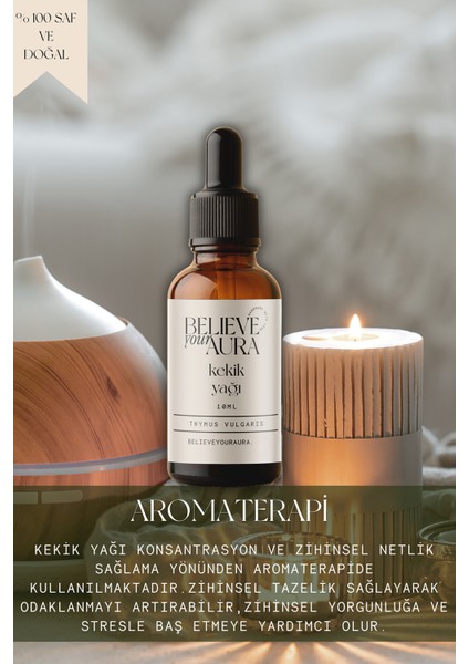 Kekik Yağı - %100 Saf ve Doğal Cilt ve Saç Bakım Yağı - Thyme Oil - 10 ml indirimleri