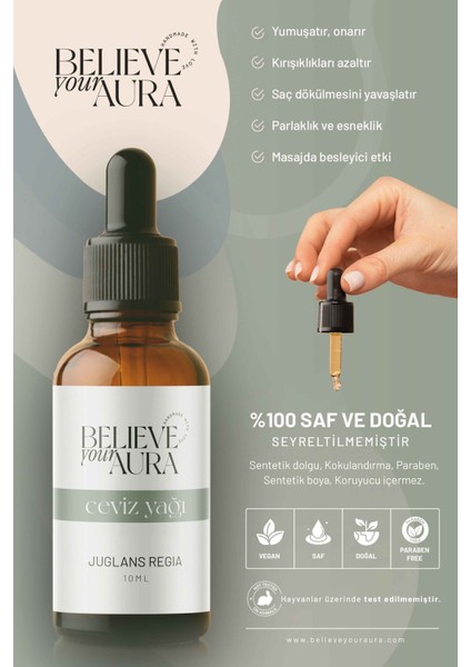 Ceviz Yağı - %100 Saf ve Doğal Cilt Onarıcı ve Canlandırıcı Cilt ve Saç Bakım Yağı - 10 ml fiyatları