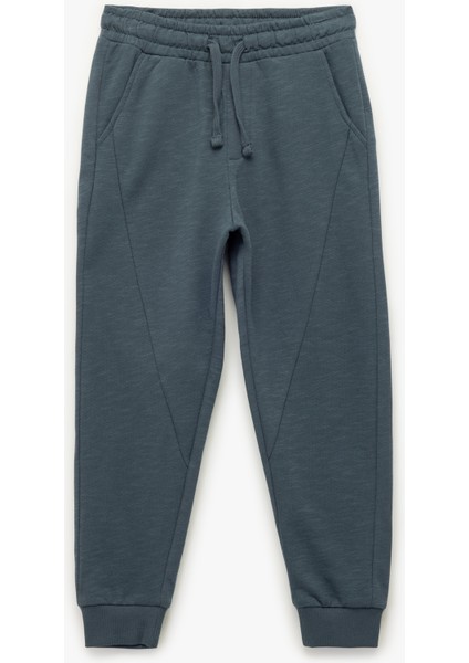 Pamuklu Ikili Iplik Şardonlu Cepli Jogger Eşofman Altı