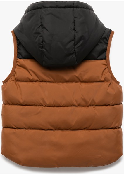 Kapüşonlu Renk Bloklu Çift Cepli Şişme Yelek fiyatları