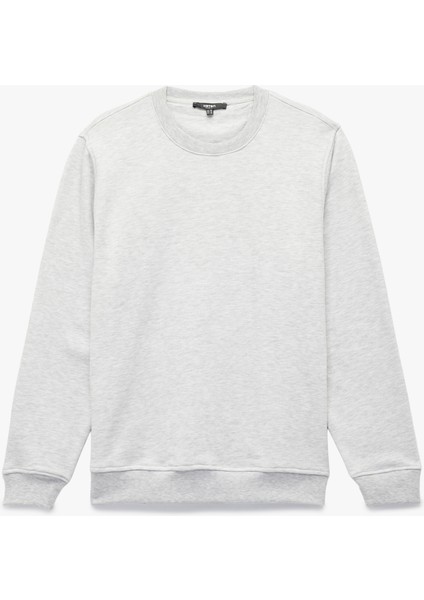 Pamuklu Uzun Kollu Şardonlu Bisiklet Yaka Erkek Basic Sweatshirt