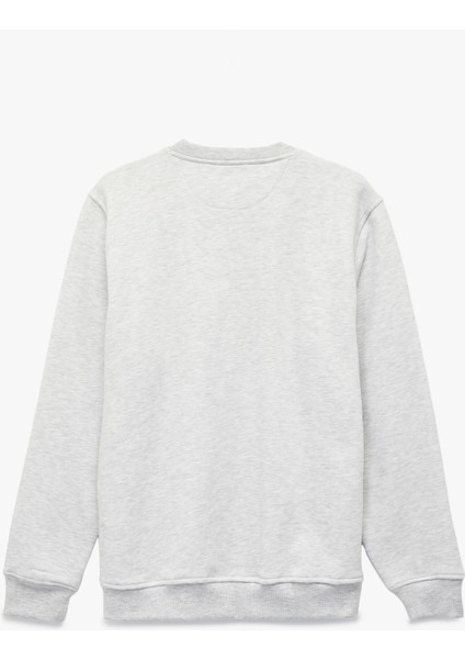 Pamuklu Uzun Kollu Şardonlu Bisiklet Yaka Erkek Basic Sweatshirt fiyatları