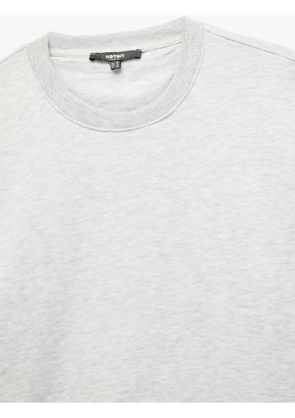 Pamuklu Uzun Kollu Şardonlu Bisiklet Yaka Erkek Basic Sweatshirt modelleri