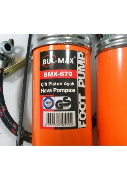 Çift Pistonlu Basınç Göstergeli Ayak Hava Pompası BMX-679 fiyatları