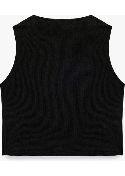 Bürümcük Kumaş Dokulu V Yaka Düğmeli Yelek fiyatları