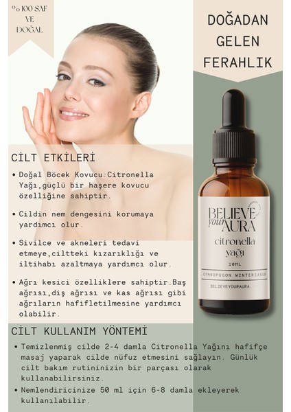 Citronella Yağı - %100 Saf ve Doğal Cilt ve Saç Bakım Yağı - Citronella Oil - 10 ml modelleri