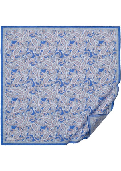 Ipekevi Mezopotamya Model 01 Desenli Tensel Soft Eşarp 02221-İNDIGO