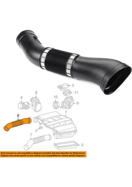 Mercedes Benz C215 W220 CL500 S430 S500 2002-2006 Hava Kanalı Boru Hortumu A1130942682 Sağ Için Araba Hava Temizleyici Emme Hortumu (Yurt Dışından) fırsatları