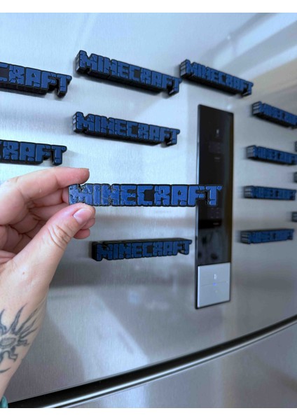 Minecraft Logo Dekoratif Magnet & Biblo