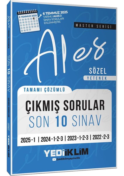 2026 Ales Master Serisi Sözel Sayısal Yetenek Konu-Çözümlü-Çıkmış Sorular-Soru Bankası-7 Deneme fırsatları