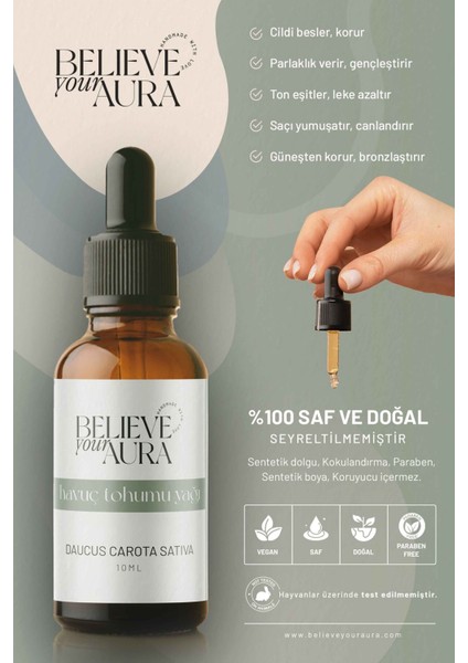 Havuç Tohumu Yağı - %100 Saf ve Doğal Cilt Yenileyici Anti Aging Cilt ve Saç Bakım Yağı - 10 ml fiyatları