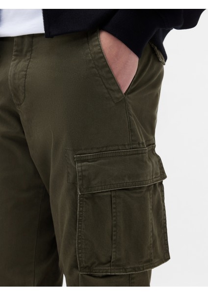 Erkek Haki Gapflex Straight Kargo Washwell™ Pantolon fırsatları