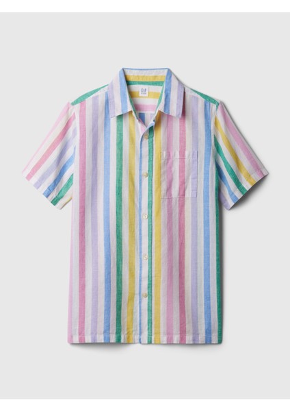 Erkek Çocuk Çok Renkli Keten Karışımlı Gömlek fiyatları