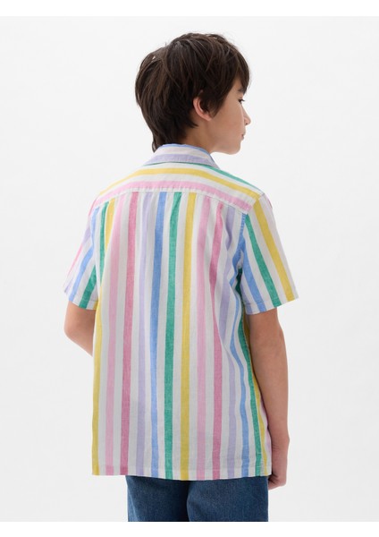 Erkek Çocuk Çok Renkli Keten Karışımlı Gömlek fırsatları