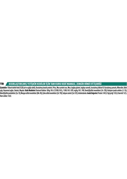 Sterilised Hindili Kısırlaştırılmış Kedi Maması 10+2 Kg fırsatları