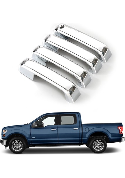 Ford F-150 2015-2019 Akıllı Anahtar Deliği Olmayan Araç Aksesuarları Için Abs Krom Dış Cilalı 4 Kapı Kolu Kılıfı (Yurt Dışından) fırsatları