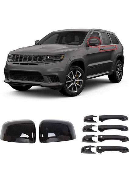 2011-2020 Jeep Grand Cherokee Dodge Durango Için Siyah Ayna Kapakları + Kapı Kolu Kapakları (Yurt Dışından) fiyatları