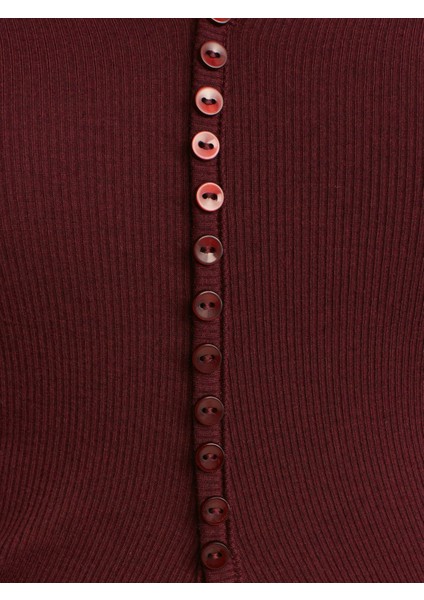 31548 Düğme Detaylı Büzgülü Top-Koyu Bordo fırsatları