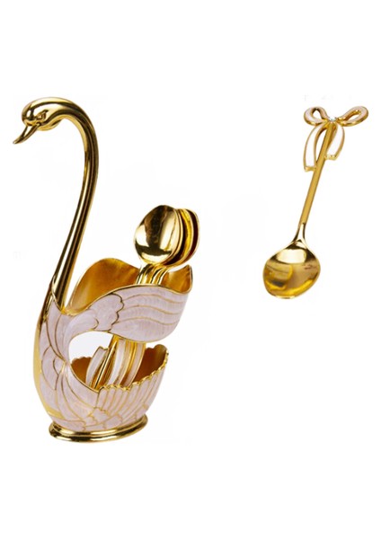 Çinko Alaşım Kuğu Baz Çatal Kaşık Standı Tutucu Meyve Tatlı Çatal Yemek Seti Kahve Kaşığı Kek Araçları Sofra Mutfak Eşyası | Pişirme Aracı Setleri (Yurt Dışından)