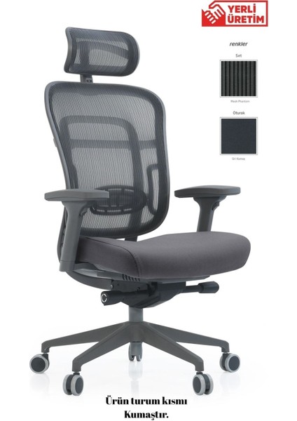 Passion Oyuncu | Ofis | Yönetici | Çalışma | Makam Koltuğu Gri Kumaş