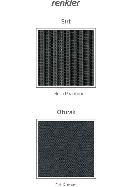 Passion Oyuncu | Ofis | Yönetici | Çalışma | Makam Koltuğu Gri Kumaş