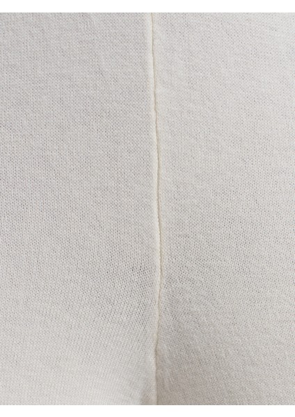 70163 Beli Lastikli Yünlü Triko Pantolon-Ekru fırsatları