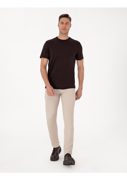 Erkek Bej Slim Fit Kanvas Pantolon 50310857-VR011