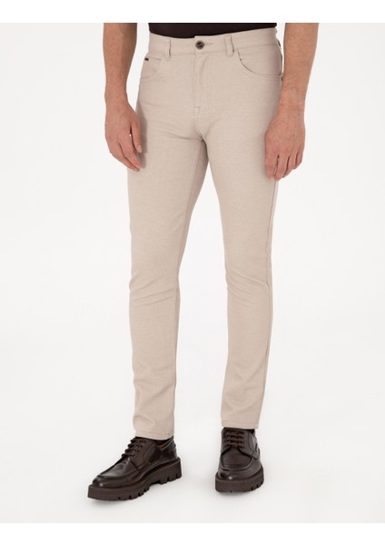 Erkek Bej Slim Fit Kanvas Pantolon 50310857-VR011 fiyatları