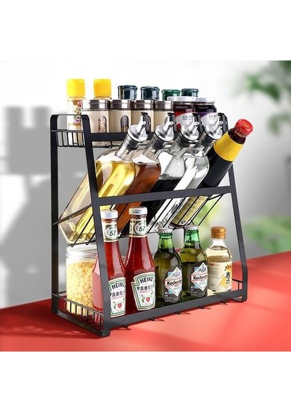 Mutfak Depolama Raf Raf Üç Katmanlı, Baharat Depolama Rafı, Mutfak Organizatörü, Baharat Rafları Tutucular, Siyah Demir, Mutfak Aksesuarları | Raflar ve Amp;tutucular (Yurt Dışından) modelleri