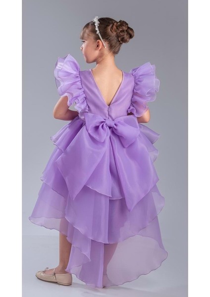 Kız Çocuk Kuyruklu , Taçlı Vragia Abiye Elbise M00745 modelleri