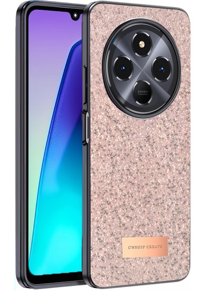 Onegif Xiaomi Redmi 14C Bright Simli Kapak - Pembe Lzwdr