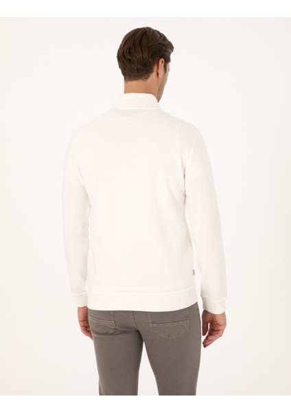 Erkek Ekru 3 Iplik Regular Fit Fermuarlı Dik Yaka Basic Sweatshirt 50314044-VR019 indirimleri