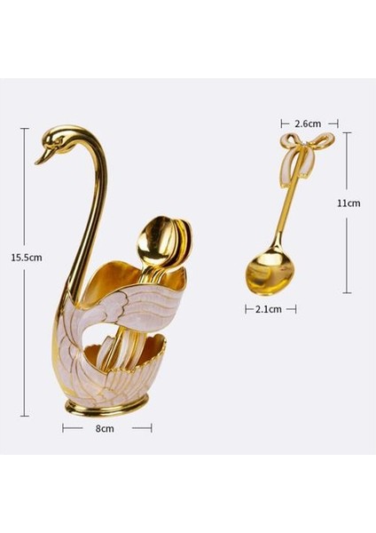 Çinko Alaşım Kuğu Baz Çatal Kaşık Standı Tutucu Meyve Tatlı Çatal Yemek Seti Kahve Kaşık Kek Araçları Sofra Mutfak Eşyası | Pişirme Aracı Setleri (Gümüş Beyaz) (Yurt Dışından) fırsatları