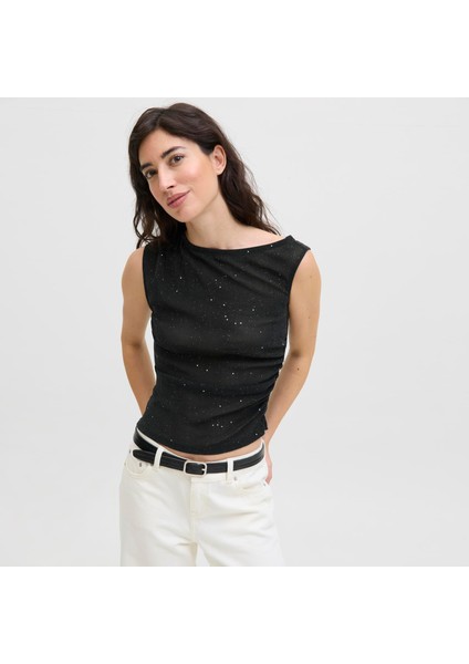 Kadin Kayik Yaka Pariltili Bluz - Holly fırsatları